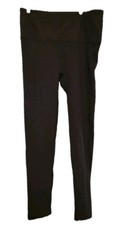 NWT XL Women's Black Athletic Leggings High-Rise Fabric Run in Back of Leg
