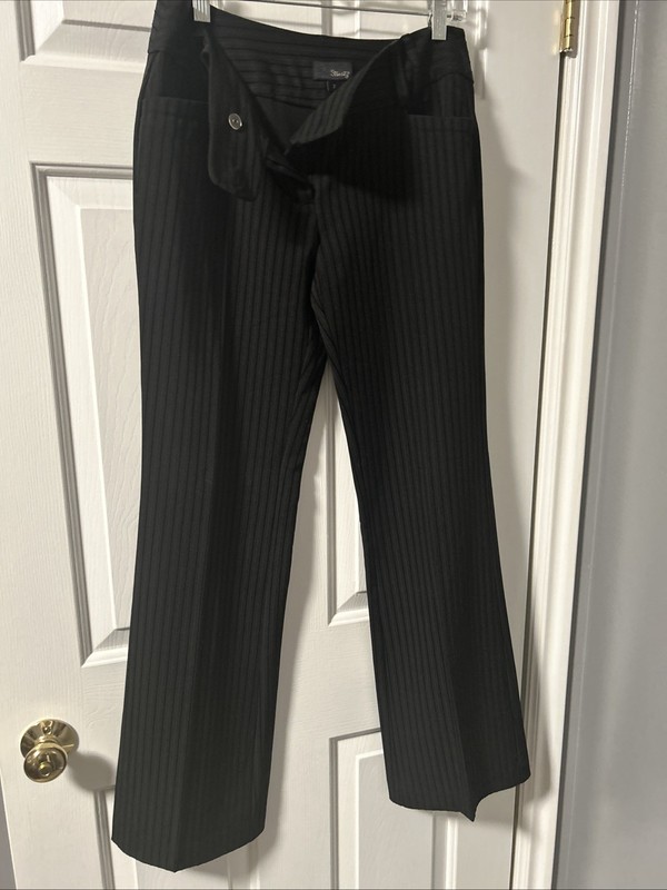 Dress Striped Button & Zip Pants