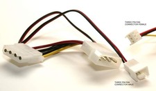 3-Pin Fan to 4-Pin Pass-Through Power Adapter Cable Takeoff 3-4 Wire