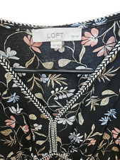Loft xxsp embellished floral side zip dress