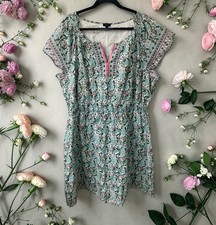 Talbots Voile Fit & Flare Midi Dress Women’s Plus 22W Floral Print Spring Summer