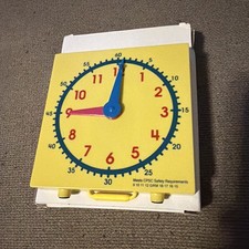 Yellow Student Clock Teaching Tool for Homeschool Original Box New
