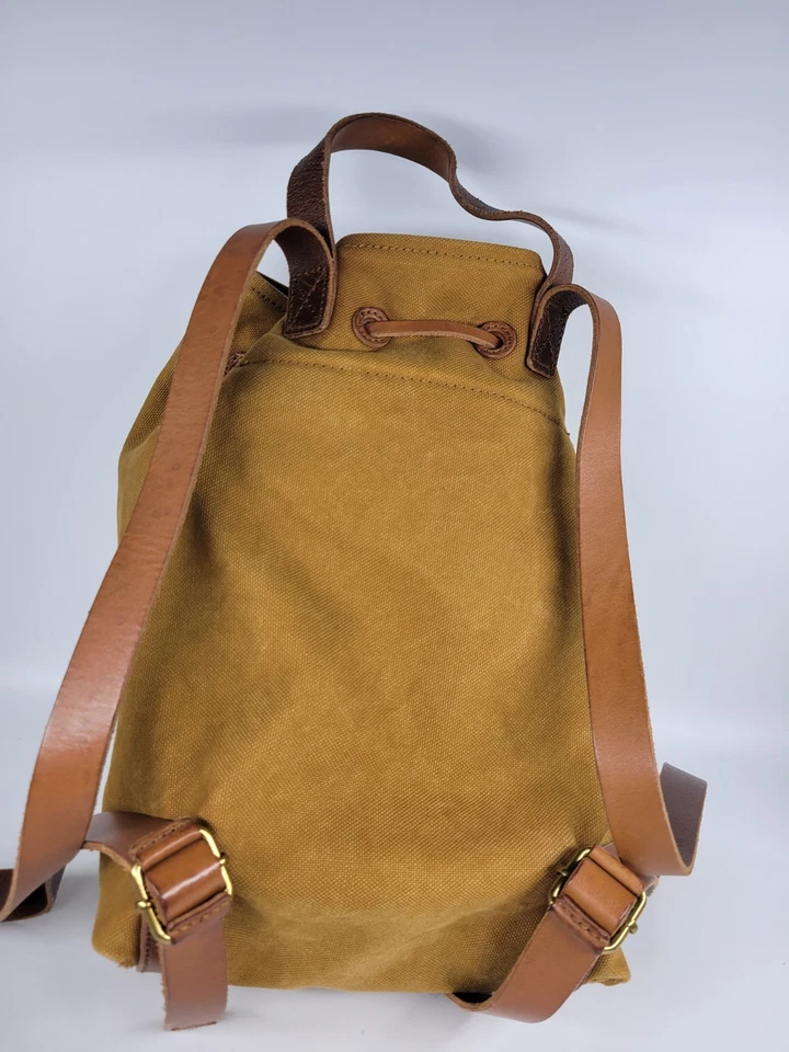 Mochila Madewell Camel Marrón Lona con Cuero Marrón Somerset Cordón Foto 3 de 4