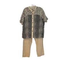 Vintage Produce Company Shirt Tank Pants 3 Piece Set Beige Made In USA Size M