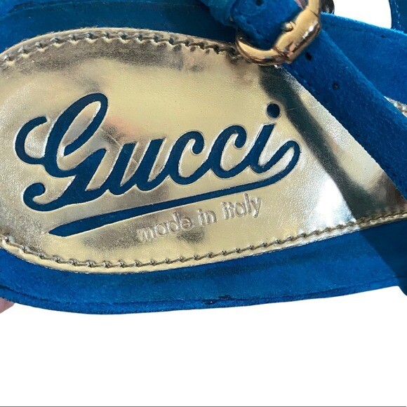 Gucci Sofia Suede Peep Open Toe Slingback Sandals… - image 8