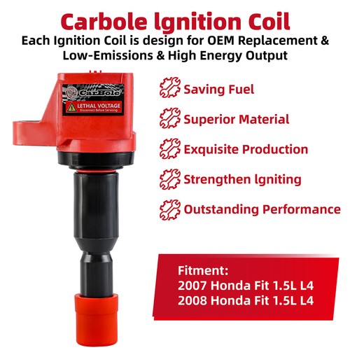 Ignition Coil & Spark Plug For 2007-2008 Honda Fit Base Hatchback 4-Door 1.5L - Picture 6 of 12