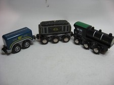 TRAIN ENGINE & CARGO CARRIAGES Wooden Train Track Set ( fit Brio Thomas ) JY15