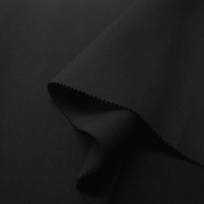Black Neoprene Scuba Super Techno  Fabric 4 Way Stretch by the yard