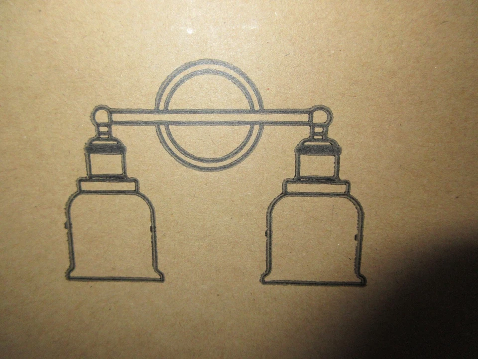 LNC Modern Classic 14 pulgadas Luz de tocador de latón y negro enchapado con 2 luces Foto 3 de 4