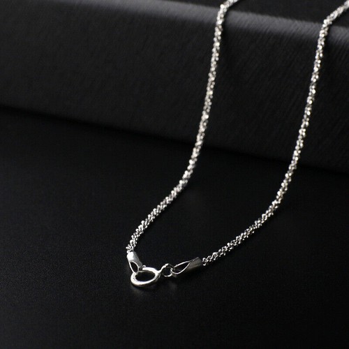 Collar de cadena de copo de nieve de plata esterlina 925 de 1 mm A2434 - Imagen 6 de 9