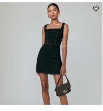 NWT Reformation Davies bustier denim mini dress. Size 0