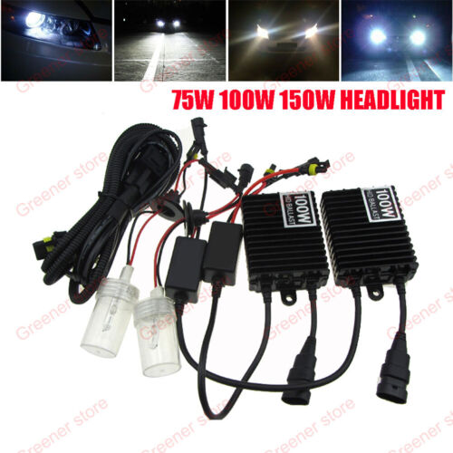75W 100W 150W Car HID Xenon Headlight Bulb Ballast H1 H3 H4 H7 H8/9/11 9005 9006 - Picture 1 of 14