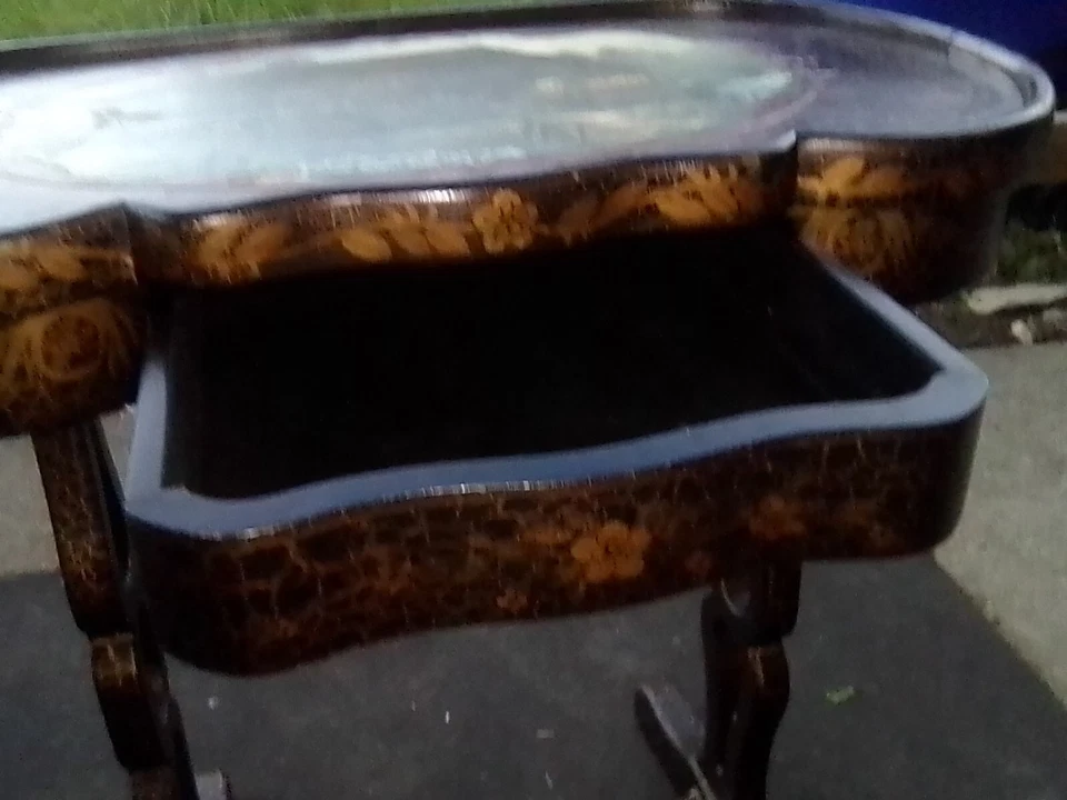 Antiguo todo pintado a mano embellecido ebonizado Pepsi Cola 2 húmedo 2 fotos lateral/mesa Foto 4 de 4