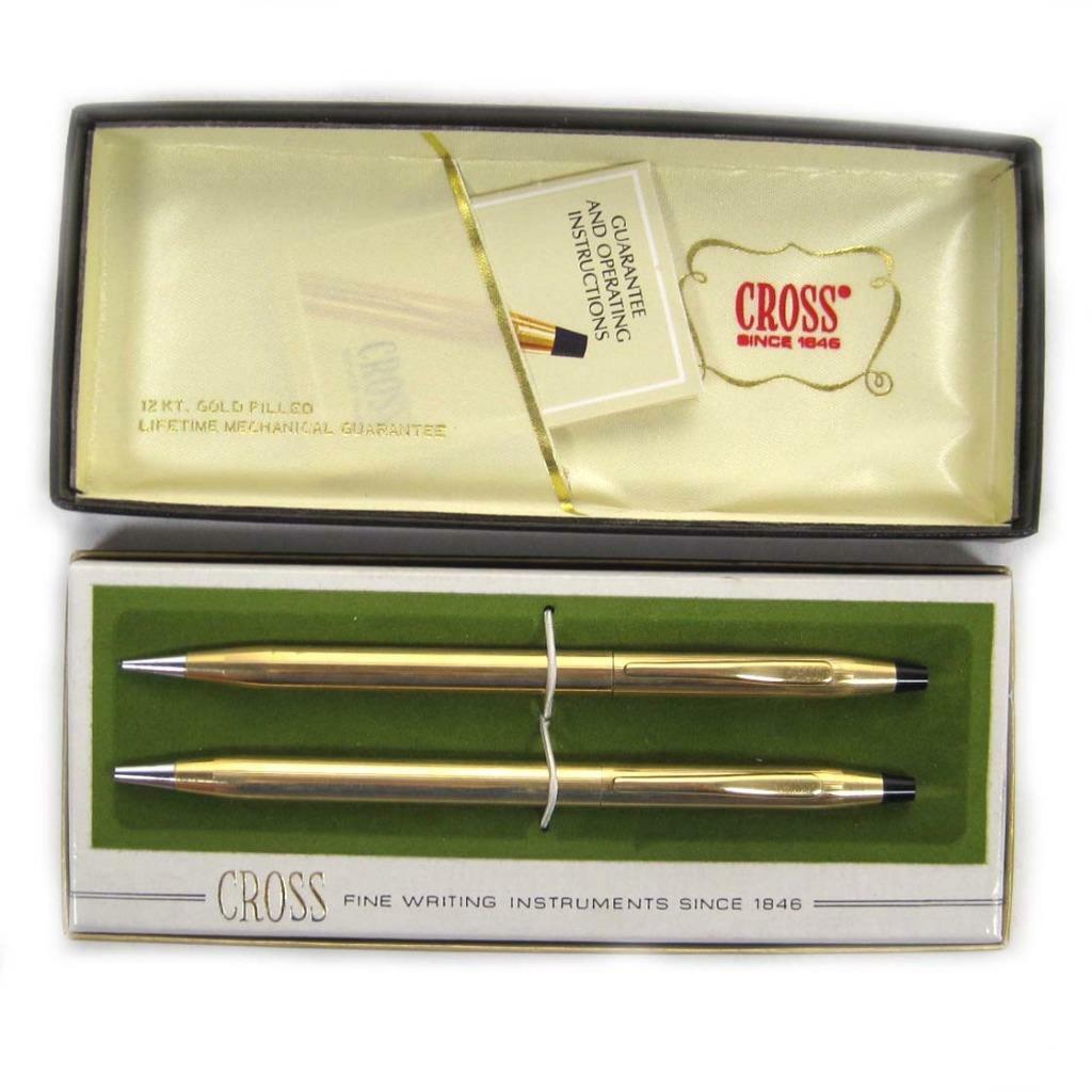 Cross 6601 12 Kt Gold Filled Pen and Pencil Set in Box