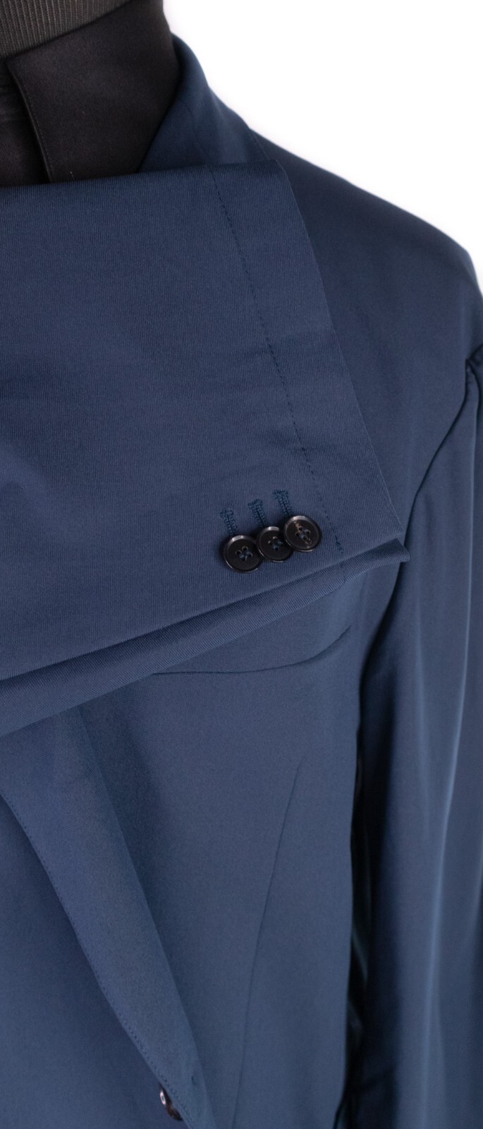 Sene Solid Blue Stretch 2-Pcs Blazer Jacket Sz 56… - image 6