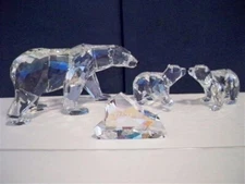 SWAROVSKI SCS SIKU POLAR BEAR WITH CRYSTAL MOONLIGHT CUBS MIB