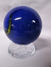 Sam Hogue CLEAR Glass Marble Stand 15/8 Inch Base "Will Hold Up To 2 Inch Marble