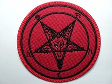 BAPHOMET SATAN  BLACK AND RED EMBROIDERED PATCH