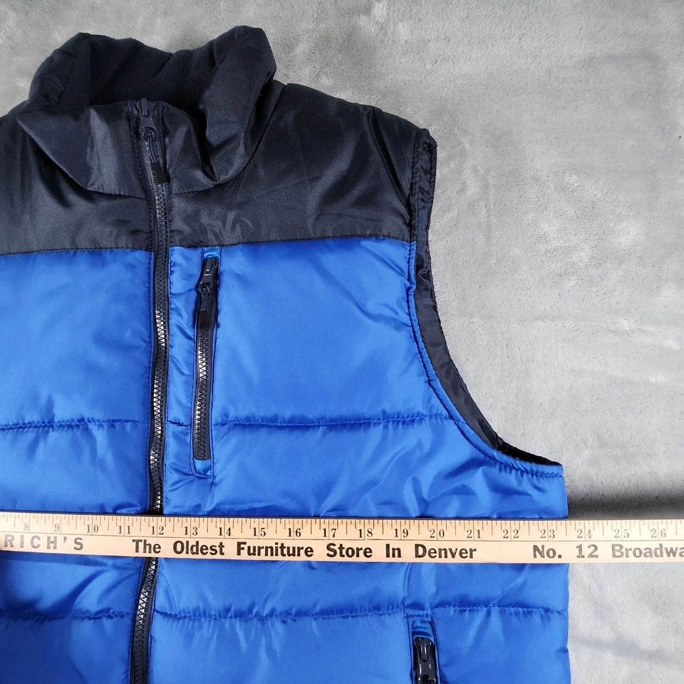 Chaleco Life Puffer Exterior Grande Azul Color Bloque Vellón Exterior Senderismo Ropa Activa Foto 3 de 4