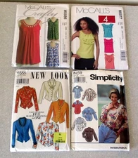 Misses' Tank Tops, Blouses, Western Shirts Sewing Patterns, sizes 4 to 22 Uncut