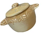 Frankoma Pottery Wagon Wheel Desert Gold Covered Individual Casserole