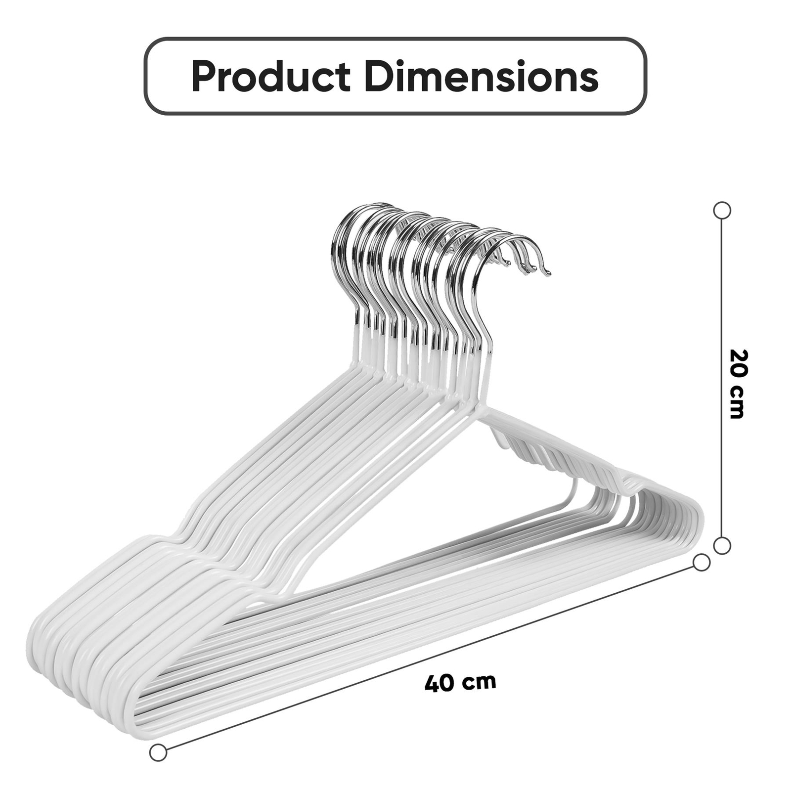 20 Pack Rubber Coated Metal Hangers Space Saving Lightweight Clothes