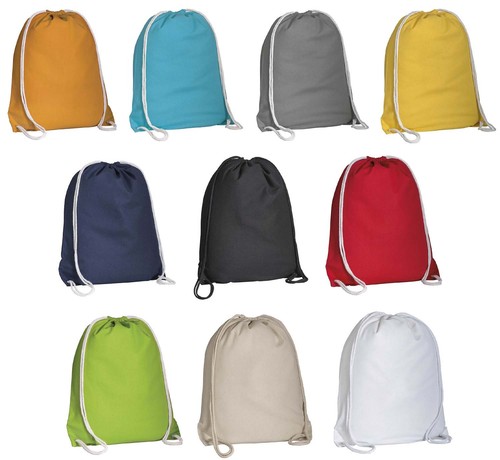 Borsa zaino zainetto in cotone con corda utile per palestra viaggi 10  colori | eBay