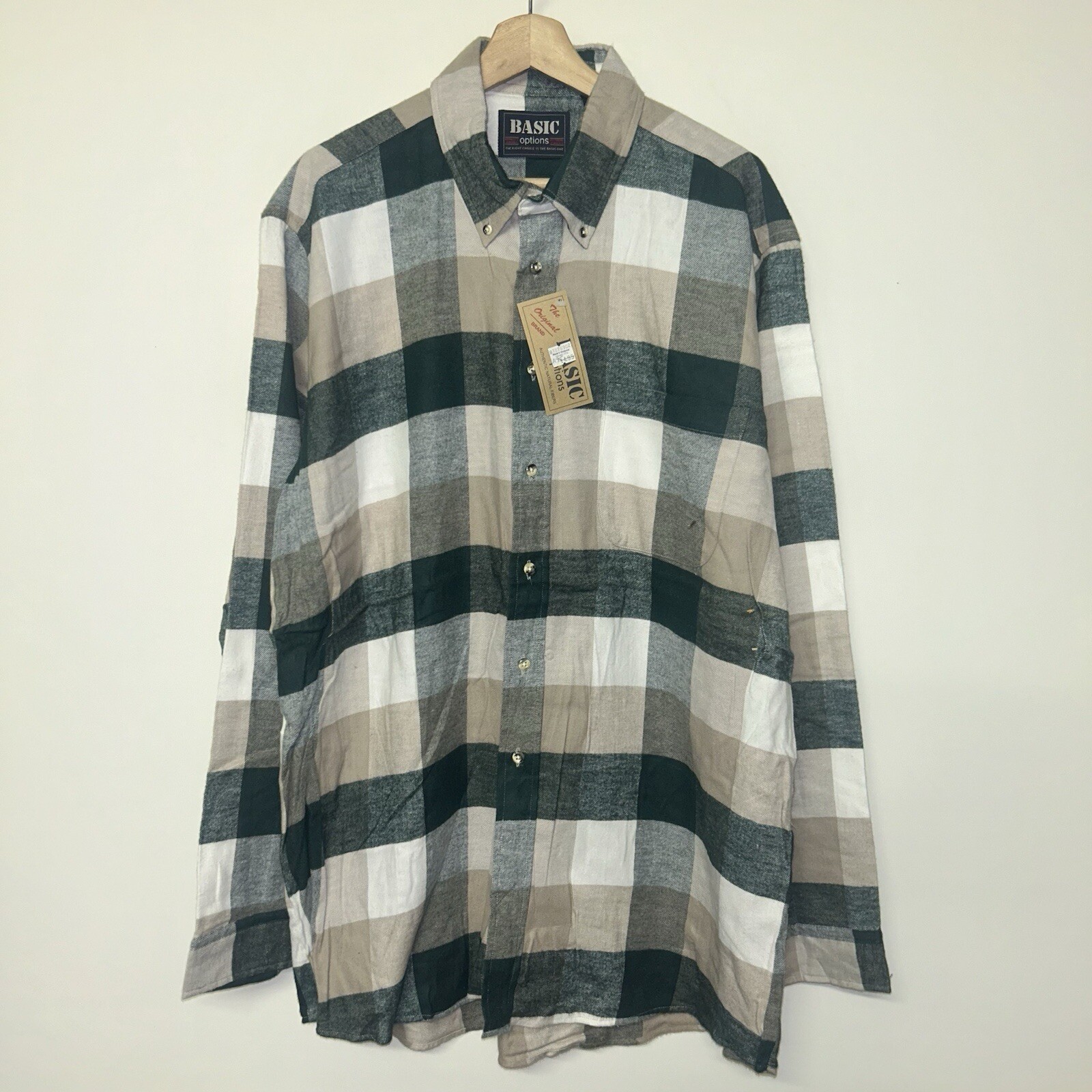 Vintage 1990’s Basic Options Button Uo Flannel Sh… - image 1