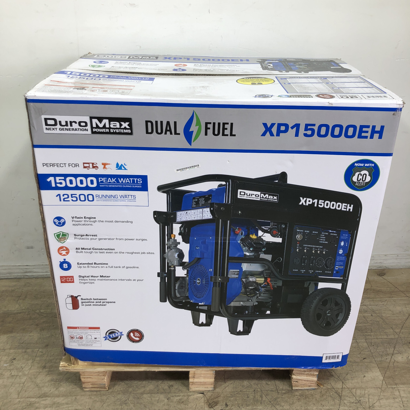 DuroMax 15000W Dual Fuel Gas or Propane Portable Generator XP15000EH