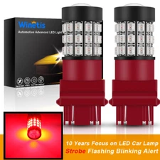 3157 3057 Red Strobe LED Brake Tail Light Bulbs For Ford F-150 F-250 Super Duty