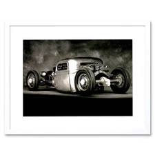 Sport Car Photo Classic Hot Rod Cool Framed Art Print Picture Mount 12x16 Inch