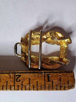Vintage Mimi DiN 1975 2 Tone Gold Silver Knot Belt Buckle Or  display picture 1