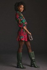 NWT ANTHROPOLOGIE FARM RIO SMOCKED PUFF-SLEEVE DRESS- SIZE SMALL