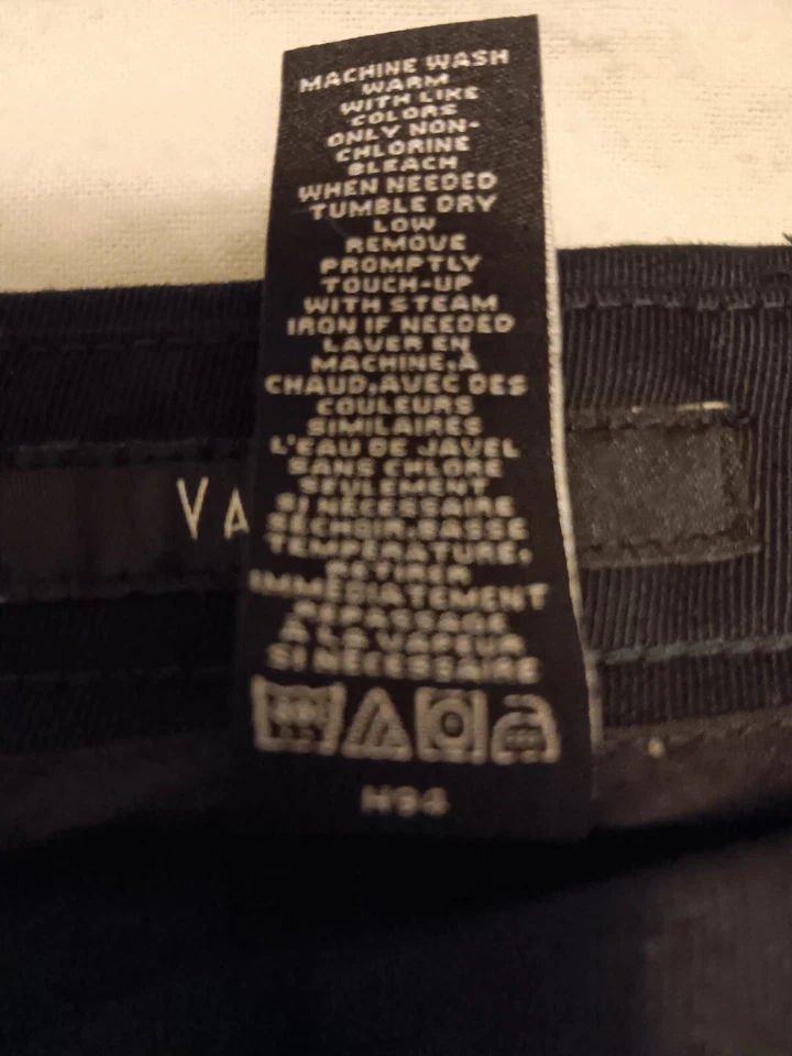 VAN HEUSEN брюки черный твердый плиссированные повседневные 100% хлопок 38 X 32 ECU брюки  - Изображение 4 из 4