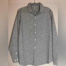 Perry Ellis Men’s Size Large Stretch long sleeve button down geometrical pattern