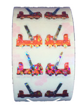 400 Fire Engine Stickers in roll of 100 modules 2"x2" . Each Sticker 7/8" RP6118
