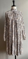 KD Klaus Dilkrath 100% Viskose Gr. 36 S Grau Beige Kagen Langarm gerafft