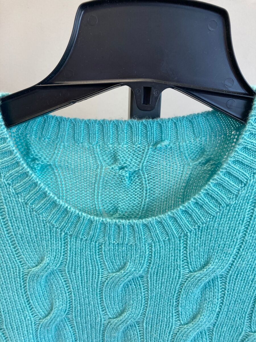 $995 Ralph Lauren Purple Label Turquoise Cashmere Cable $995 Ralph Lauren Purple Label Turquoise Cashmere Cable