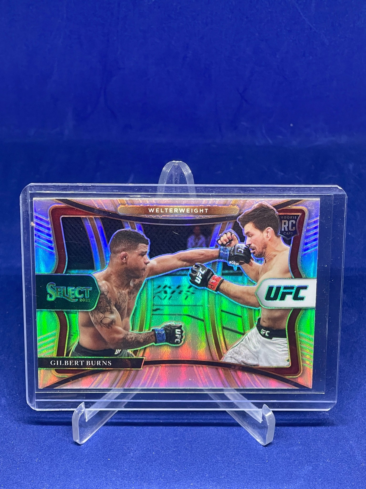 GILBERT BURNS 2021 PANINI SELECT UFC PREMIER LEVEL SILVER PRIZM ROOKIE RC #139