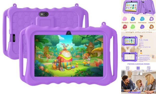 Kids Tablet, 7 inch Android 11 Tablet for Kids, 6GB(2+4) RAM 32GB ROM Purple-image