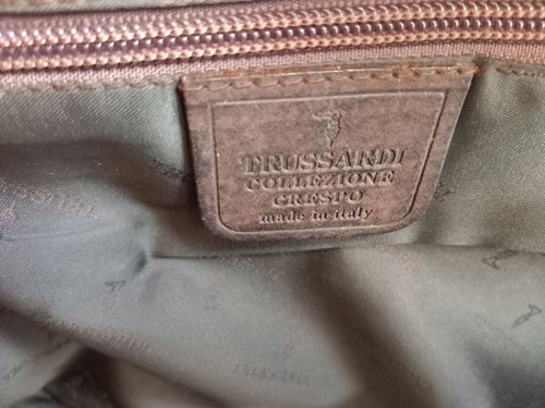 BORSA TRUSSARDI IN PELLE MARRONE VINTAGE PERFETTA DOPPIO MANICO LUNGO - Foto 9 di 10