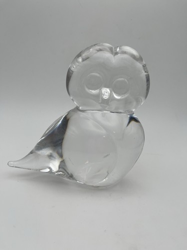 Große Vilca Murano signierte große Kunstglas Kristall Eule