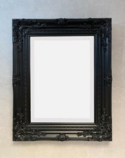 Black Antique Style Wall Mirror with Stunning Hardwood Frame – Size 53 x 43cm