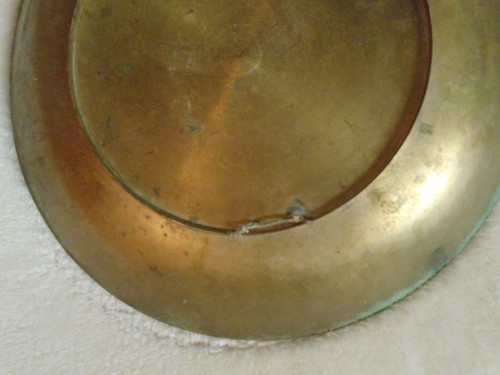 Antique Chinese Brass Decorative? Plate - Unknown Character 12 in - Picture 7 of 10