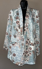 Chicos Size 2 Twill Paisley Floral Print Lined Blazer Jacket Size 2. NEW