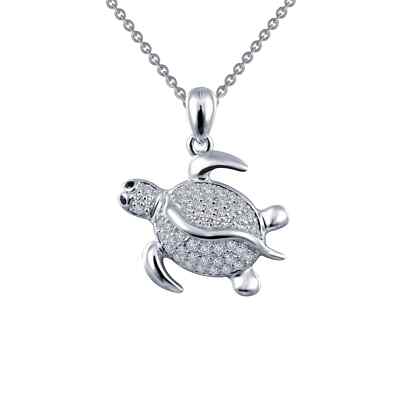 BRAND NEW Lafonn Platinum Bonded 0.51 CTW Sea Turtle Pendant Necklace P0154CLP18