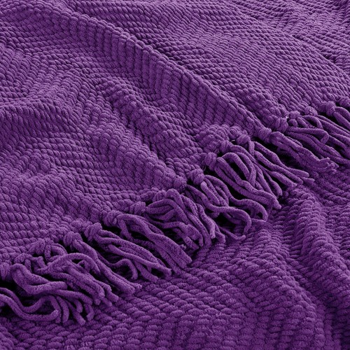 Boho Knitted Throw Blanket – Tweed Texture, Tassels, Lightweight Couch Bed Decor - Picture 308 of 337
