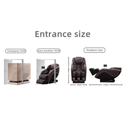 Full Body Massage Chair Full Body Zero Gravity with 3D Massage Foot Roller Brown - Picture 11 of 16