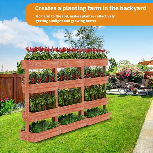 Vertical Garden Planter 4 Tier Planter Box for Outdoor Flowers Vegetable Herbs - Picture 10 of 16