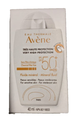 Avene  Mineral Fluid SPF50+ 40 ML Very High Protection NEW